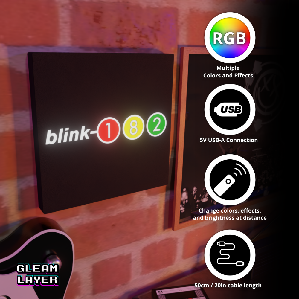 Blink 182 Album Cover Y2K Punk Era RGB Display for Entertainment Rooms