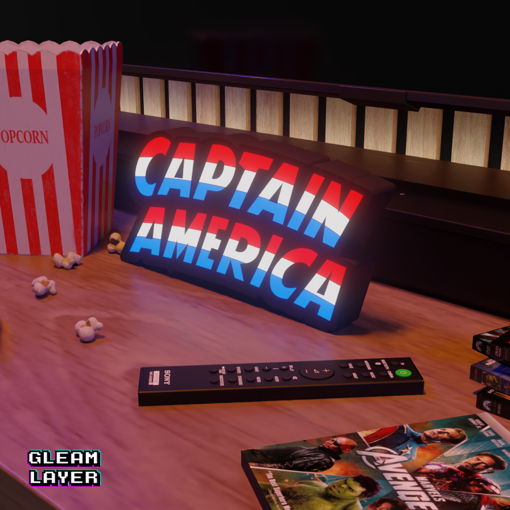 Captain America Shield Neon Style Wall Accent for Gaming Setups
