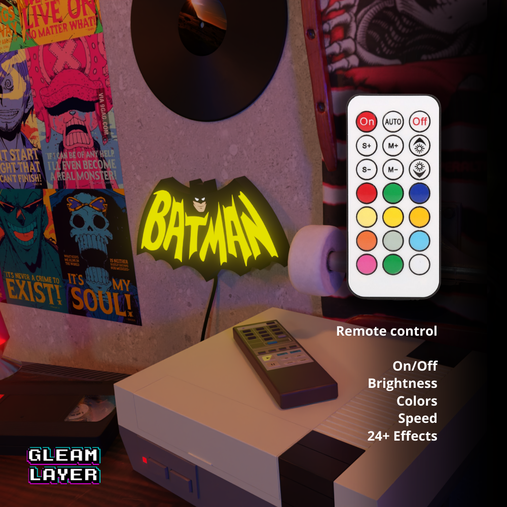 Batman Comics Iconic DC Artwork LED Decor for Retro Spaces