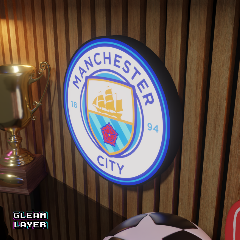 Manchester City FC LED Logo Light RGB Room Decor