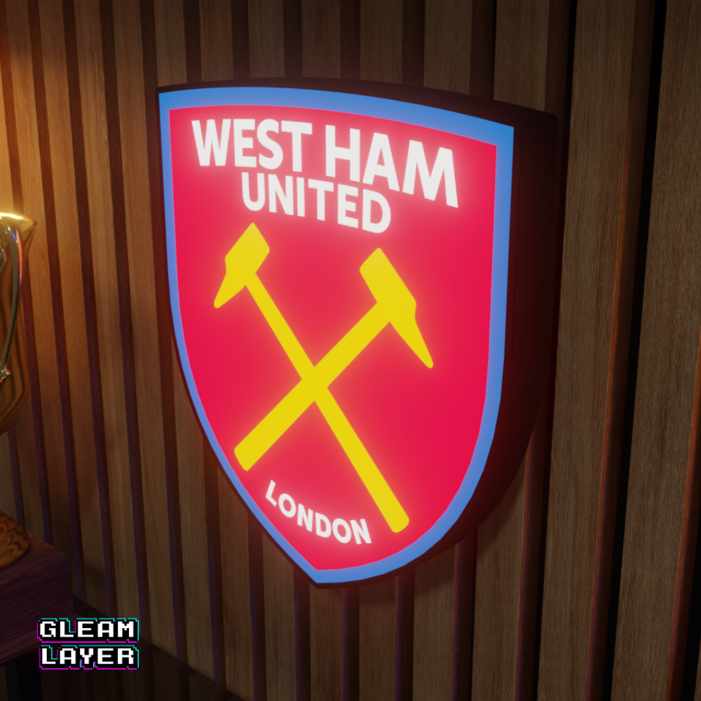 West Ham FC LED Logo Light RGB Room Decor
