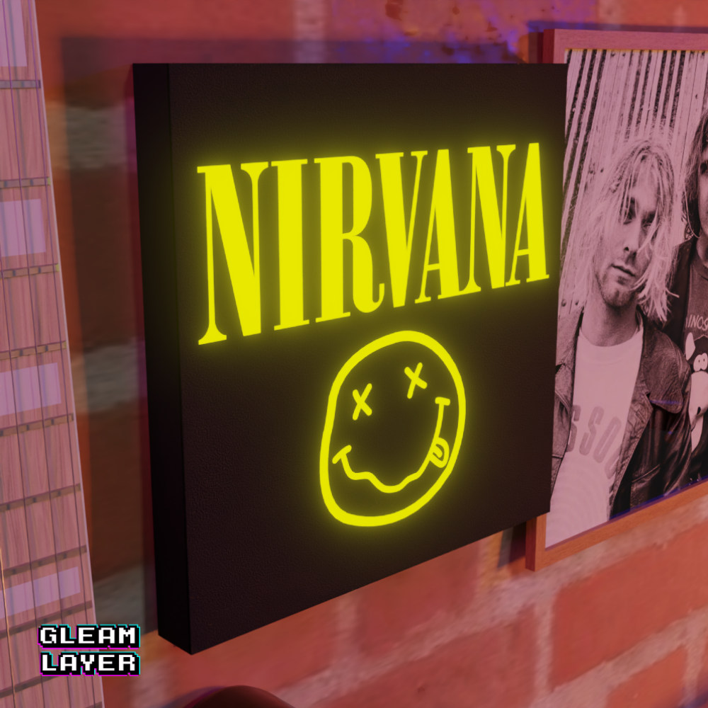 Nirvana Inspired LED Lightbox “Smile” Wall Art for Collectors