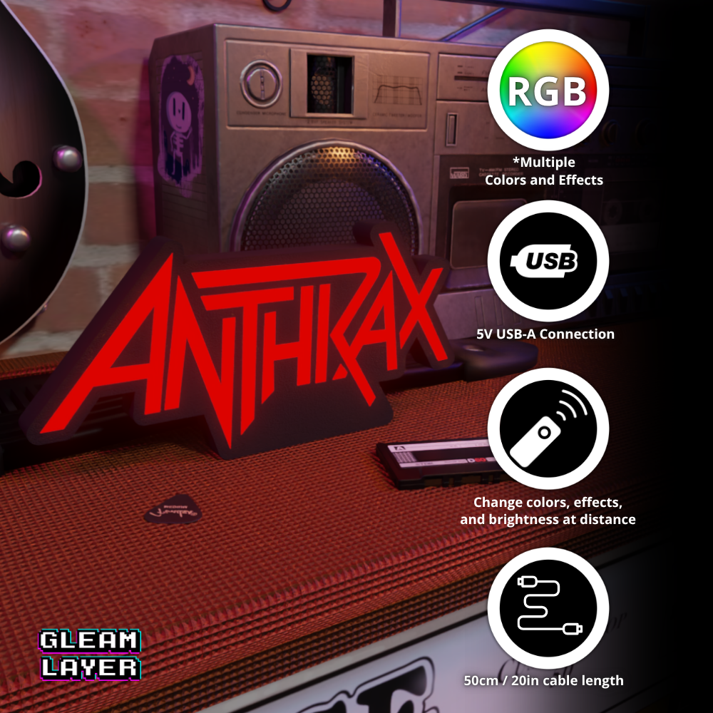 Anthrax RGB LED Wall Light Music Fan Decor