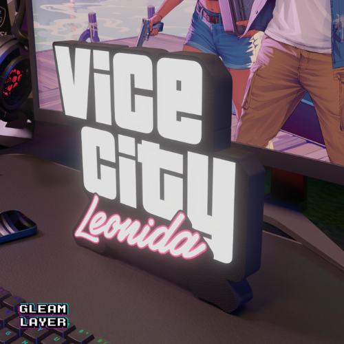 Light up your gaming room with this GTA VI Vice City Leonida RGB Neon Lightbox.