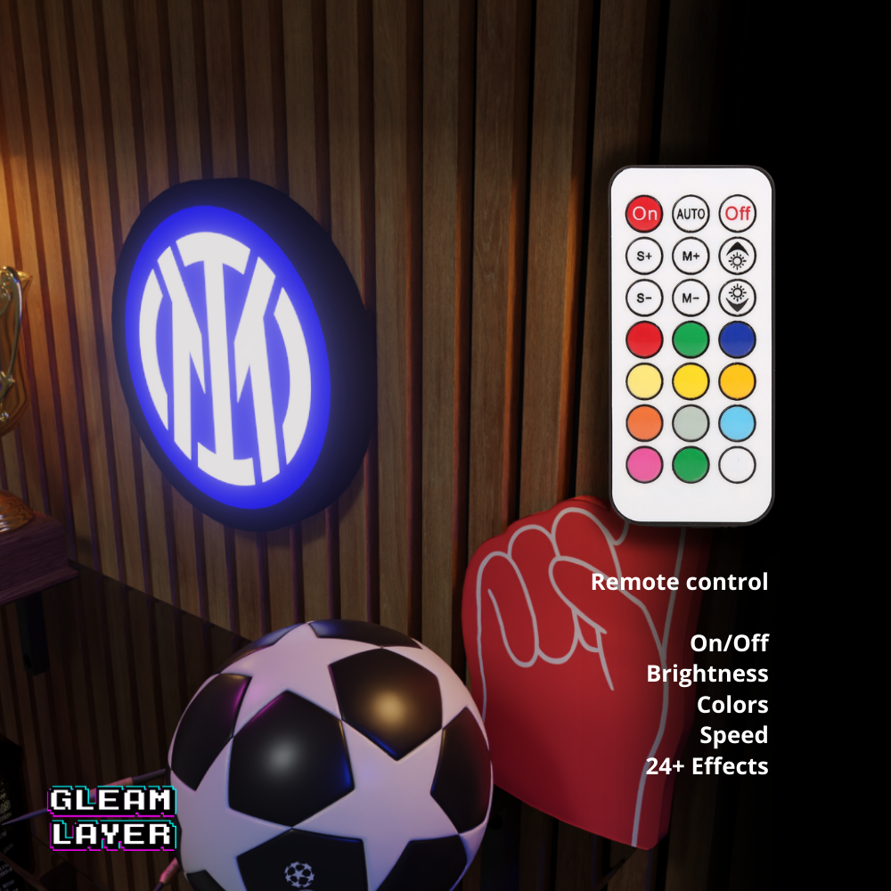 Inter Milan Neon Style LED Wall Light for Soccer Fans