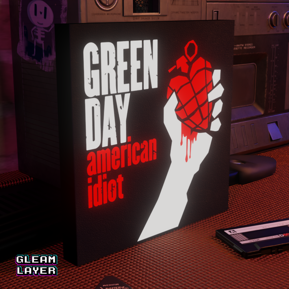 Green Day American Idiot Pop Punk LED Lightbox for Gamer & Studio Spaces
