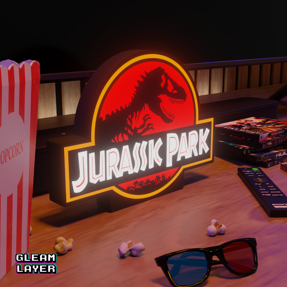 Jurassic Park LED Lightbox for Collector & Cinema Spaces