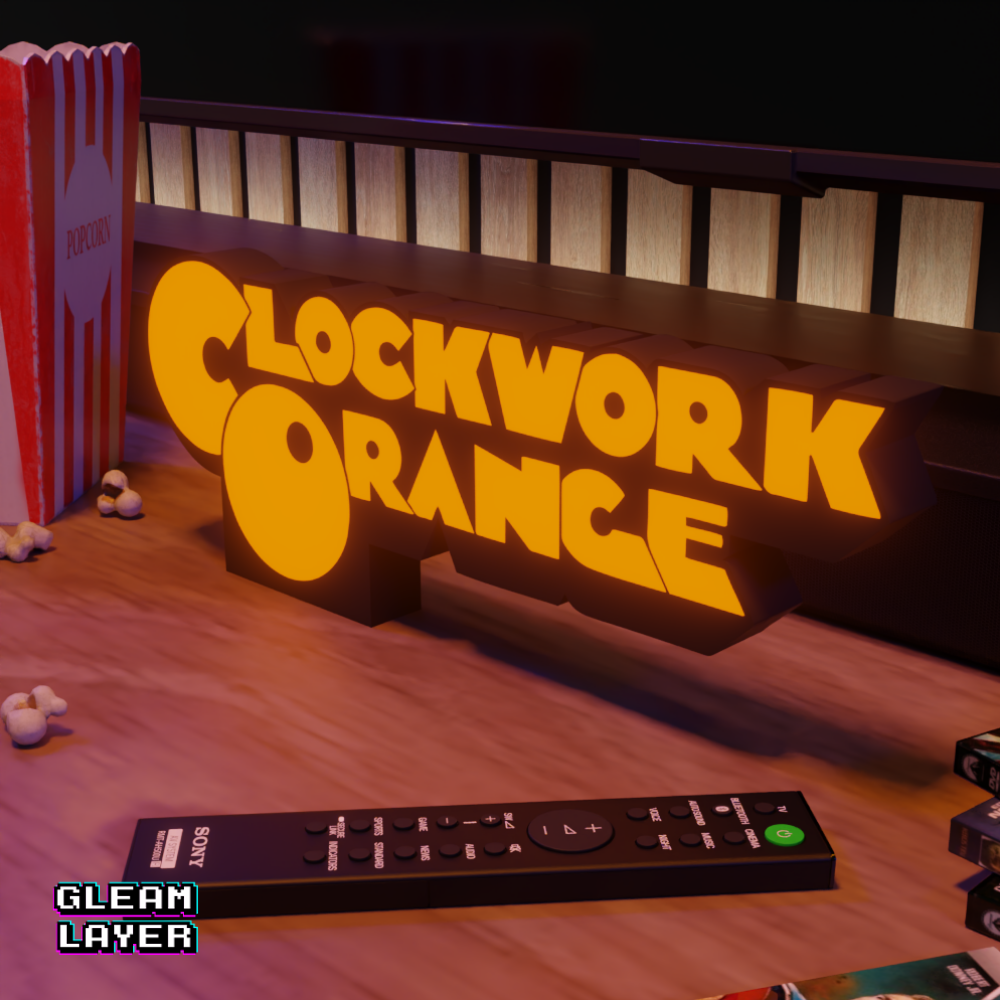 A Clockwork Orange Neon Style Wall Accent for Gaming Setups