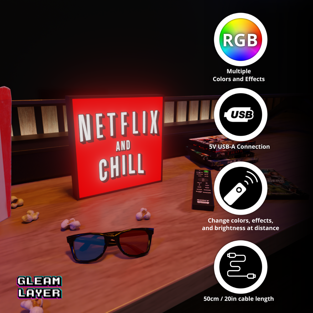 Netflix and Chill Relaxed Mood RGB Atmosphere Display for Media Rooms