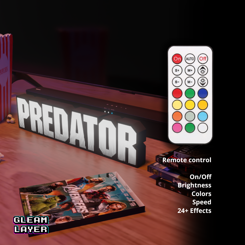 Predator Inspired LED Lightbox Neon Lamp for Home Theater