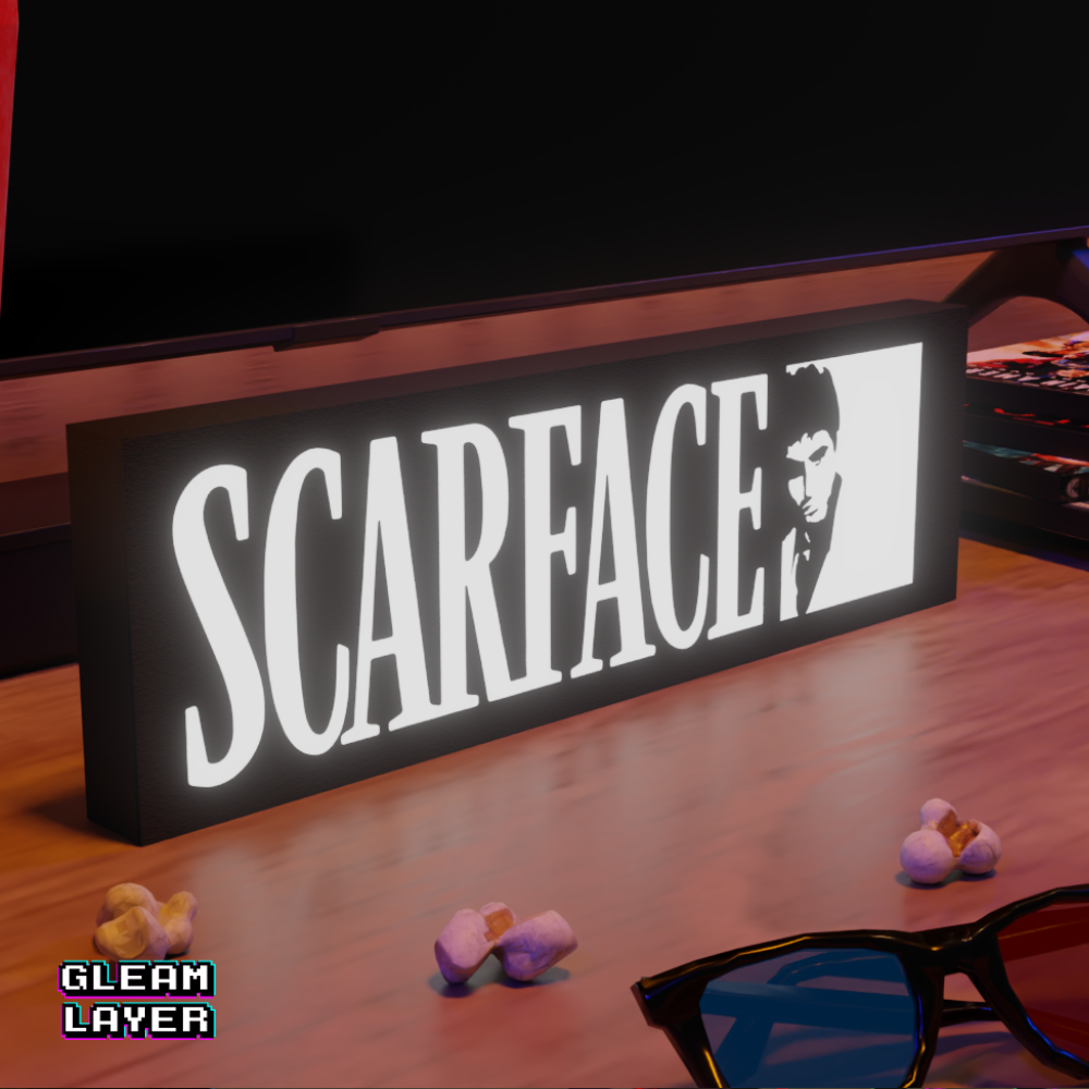 Scarface LED Lightbox for Collector & Cinema Spaces