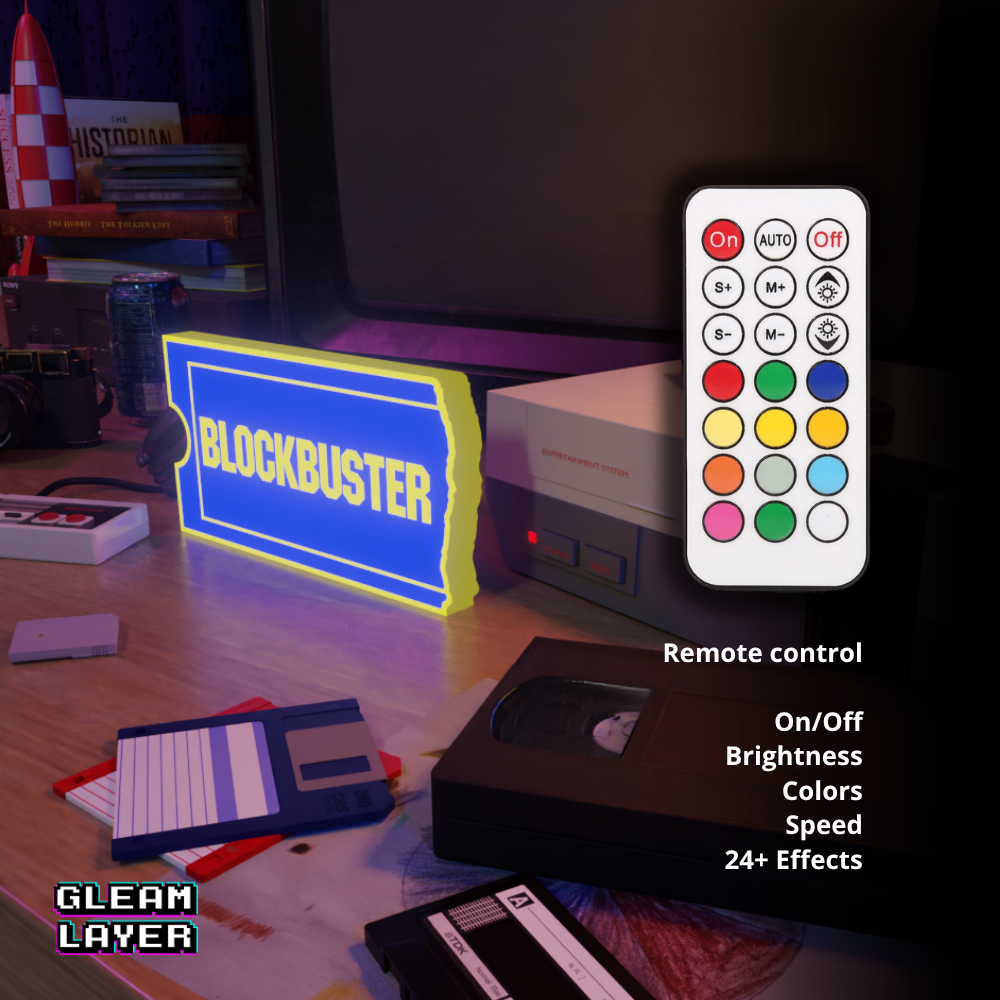 Blockbuster Video Iconic 90s Brand LED Decor for Vintage Chill Spaces