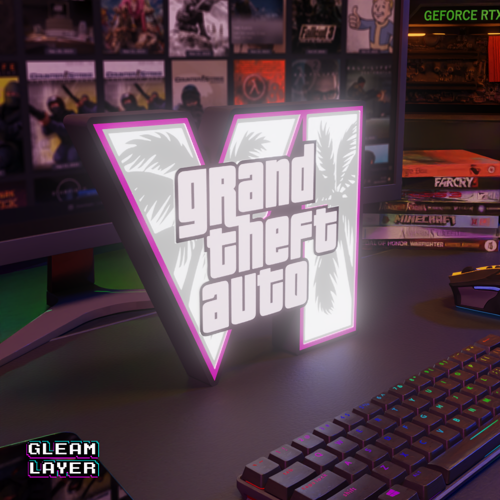 GTA VI LED Lightbox for Collector & Rockstar Spaces
