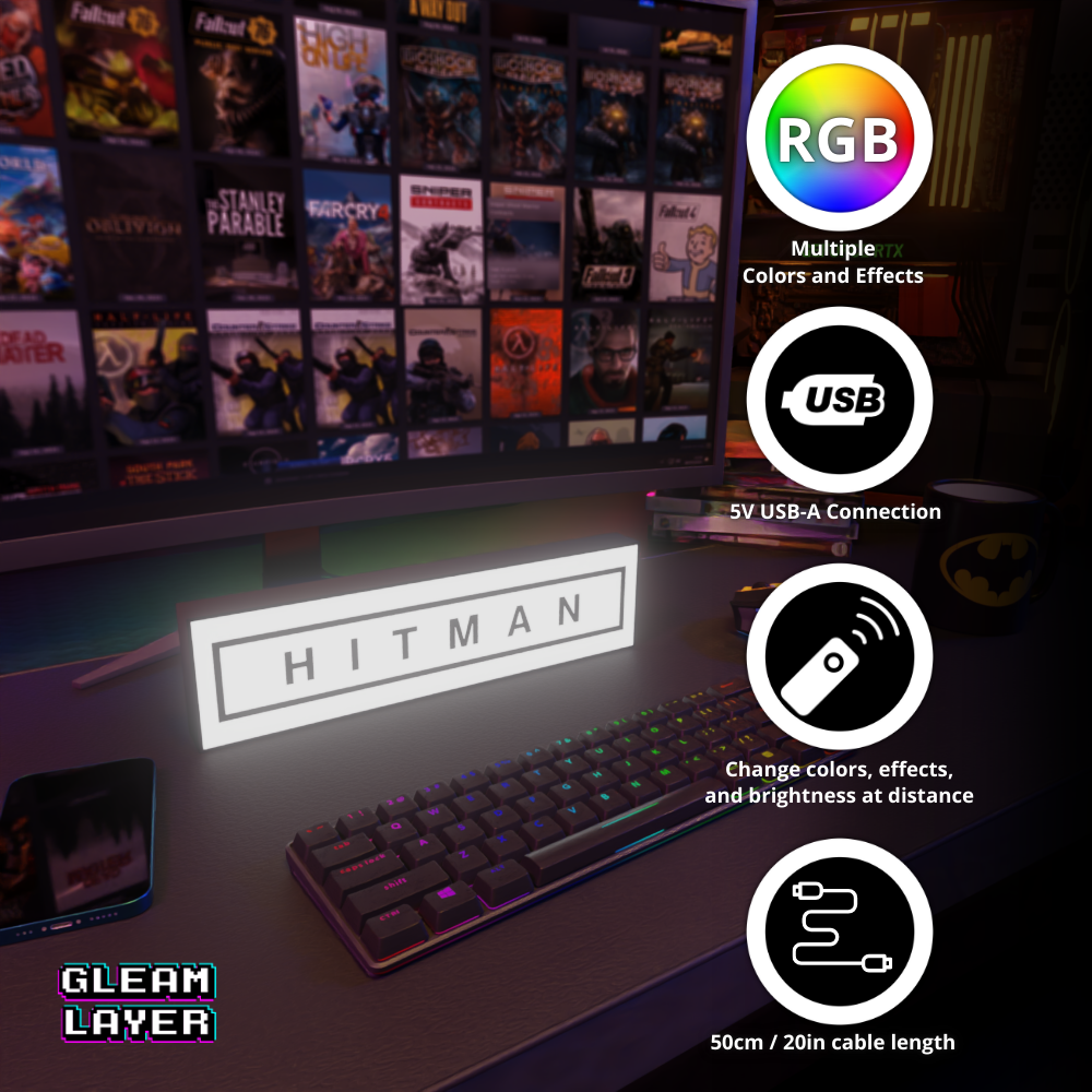 Hitman Tactical Espionage RGB Atmosphere Display for Entertainment Rooms