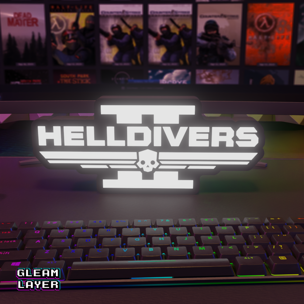 Helldivers 2 Galactic Warfare RGB Glow Decor for Sci-Fi Gaming Rooms
