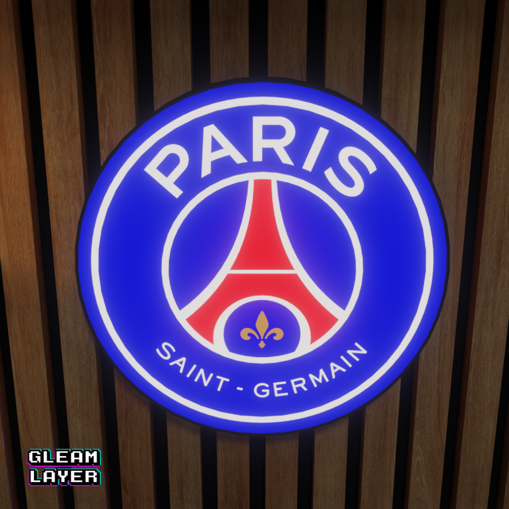 Paris Saint-Germain FC Logo LED RGB Light Sign Football Wall Decor