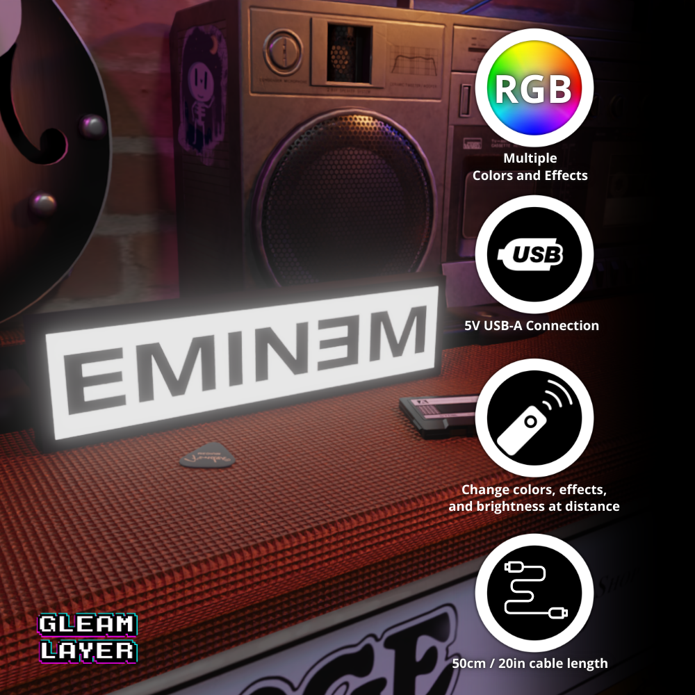Eminem 2000s Hip Hop Era RGB Display for Entertainment Rooms