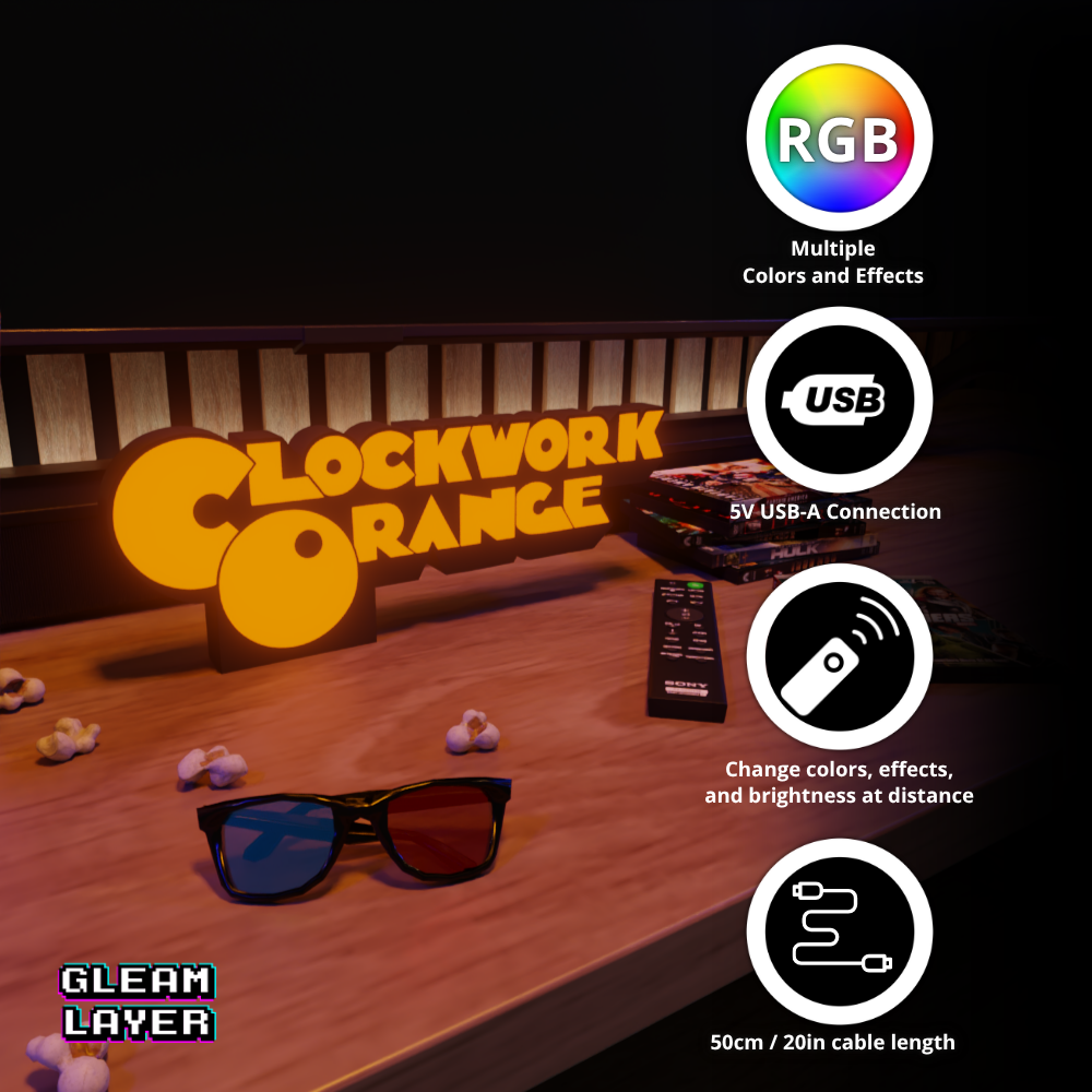 A Clockwork Orange Ultra Violence Era RGB Atmosphere Display for Entertainment Rooms