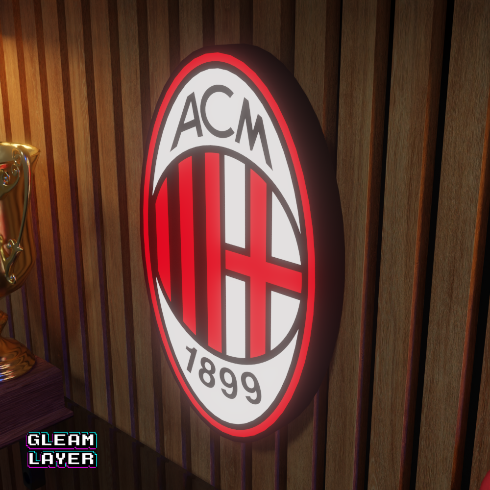 AC Milan LED Logo Light RGB Room Decor