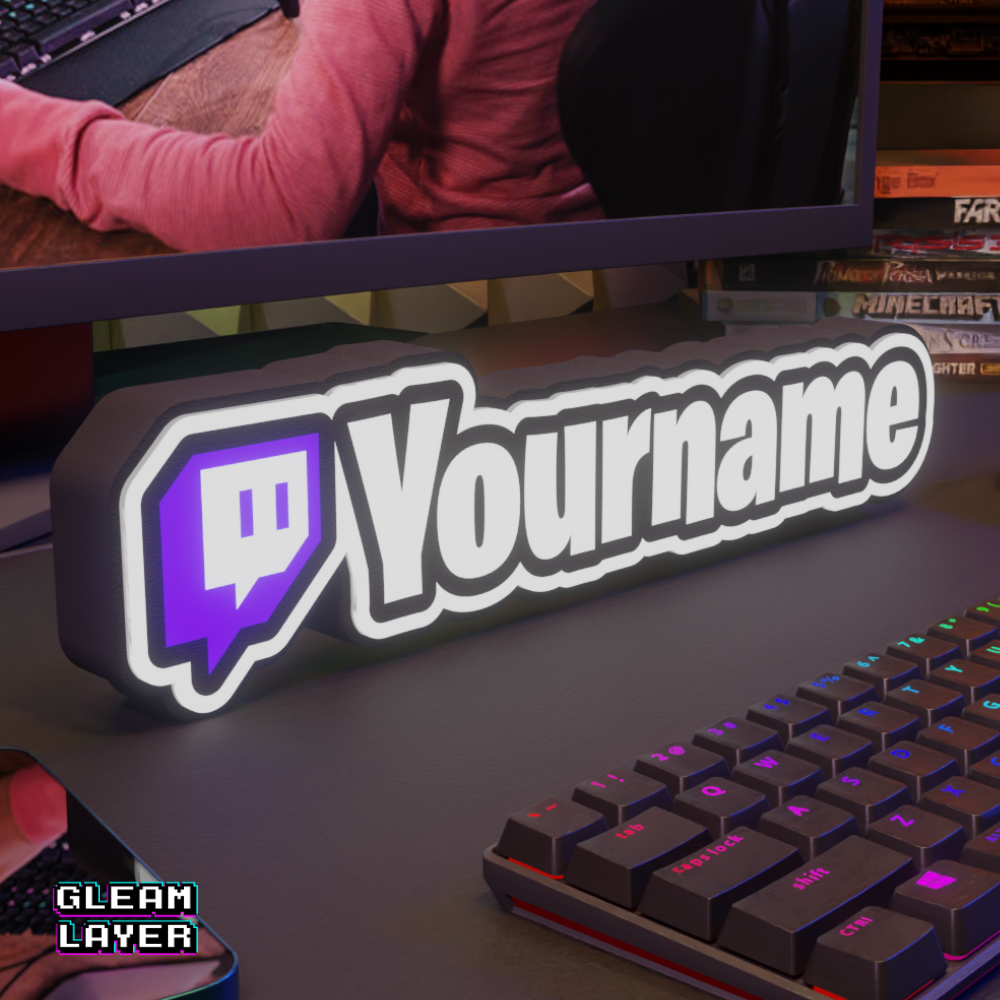 Personalized Twitch LED Sign RGB Gaming Room Decor for Streamers