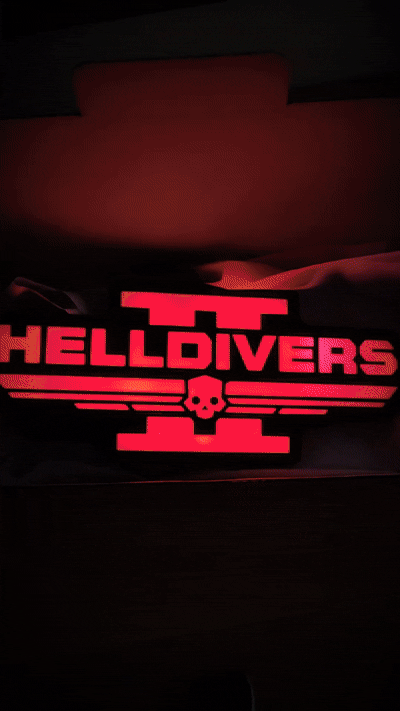 Helldivers 2 LED Gaming Light Sign RGB Sci-Fi Decor