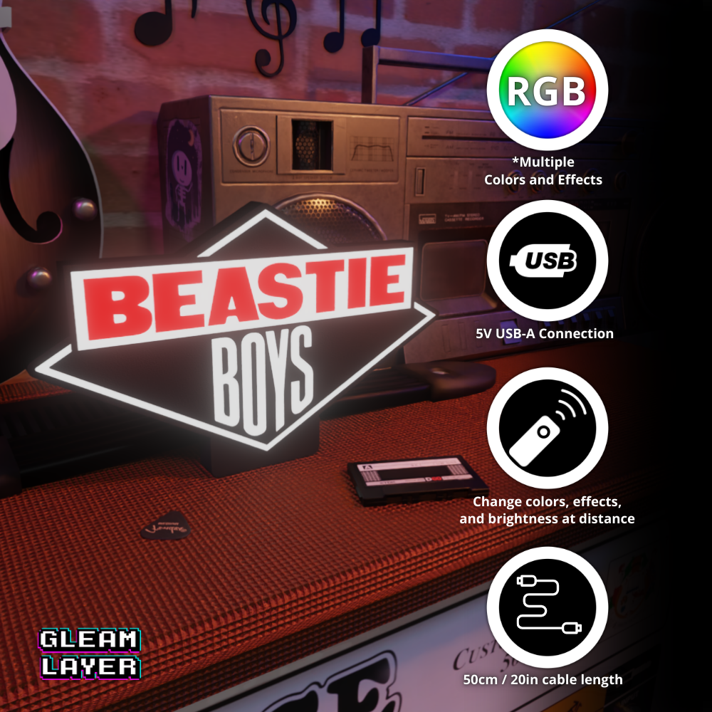 Beastie Boys 90s Rap Era RGB Display for Entertainment Rooms