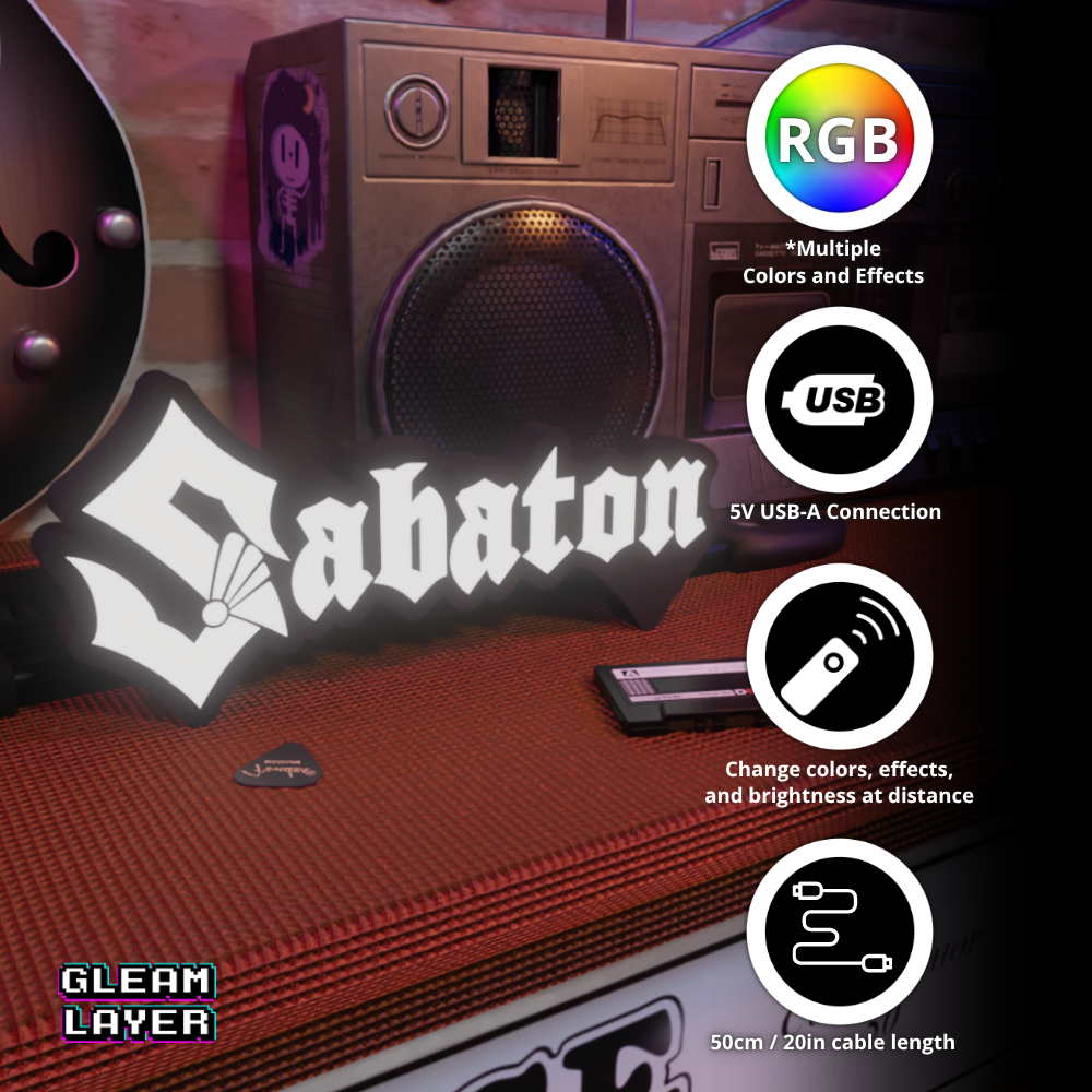 Sabaton RGB LED Wall Light Music Fan Decor