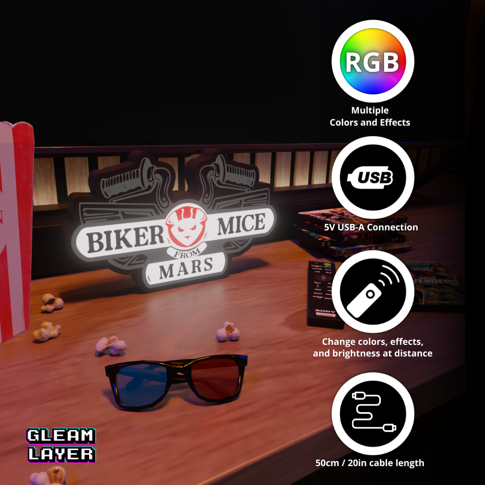 Biker Mice from Mars Galactic Biker RGB Atmosphere Display for Entertainment Rooms