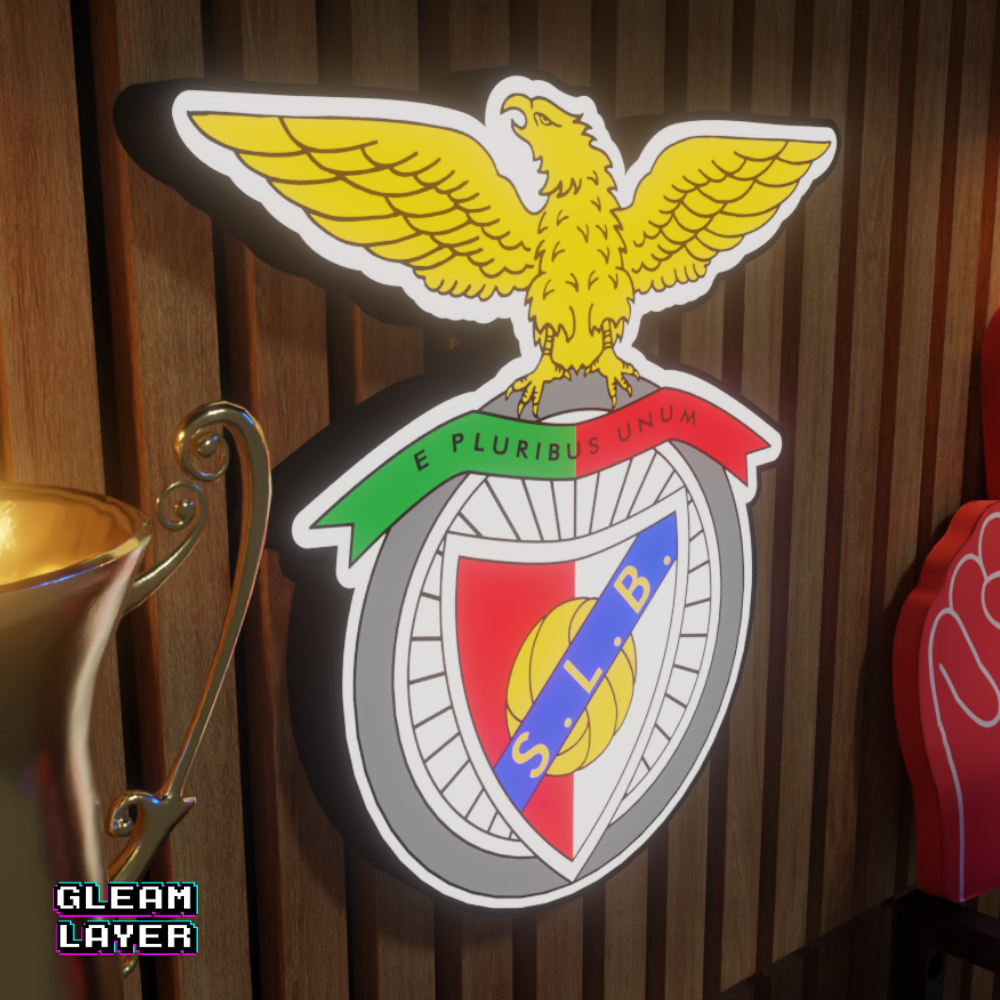 Benfica LED Lightbox RGB Wall Sign for Football Fans