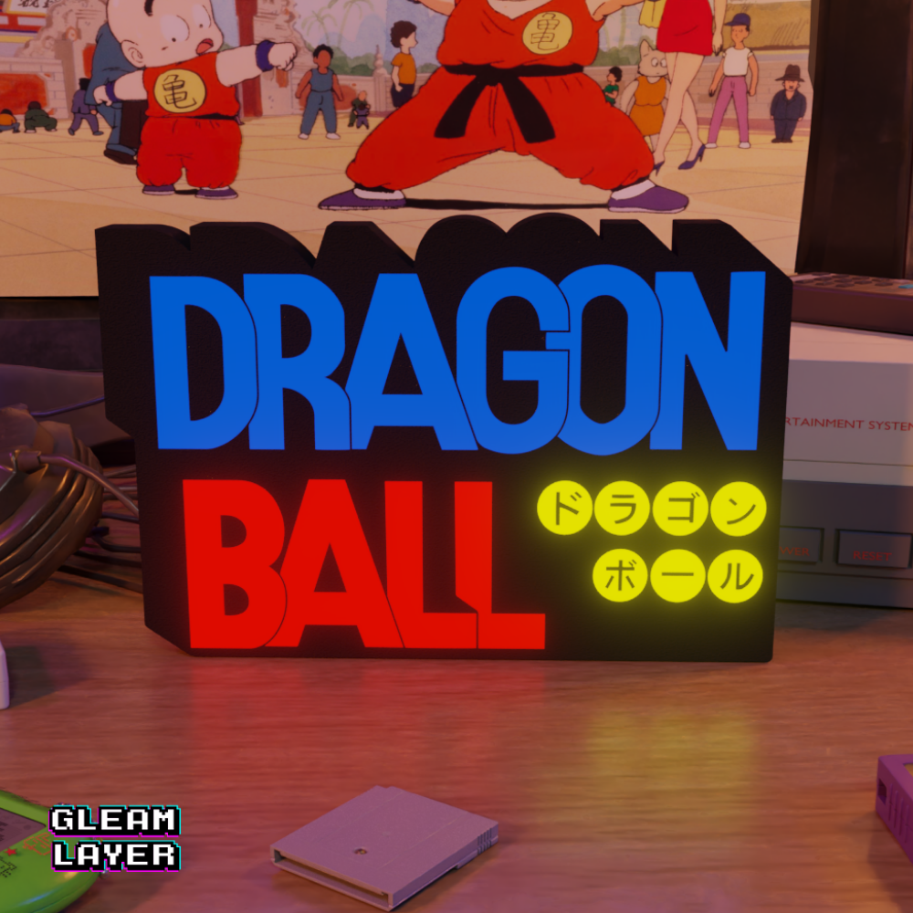 Dragon Ball First Anime Logo Retro RGB Glow Decor for Classic Anime Rooms