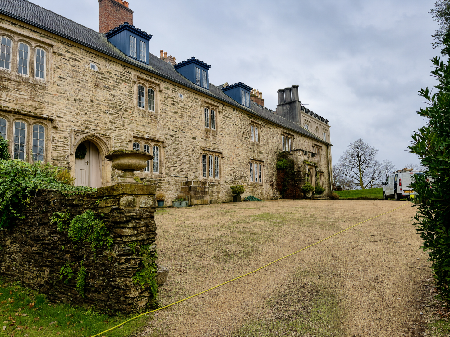 window cleaning a grade 2 listed building in South Devon