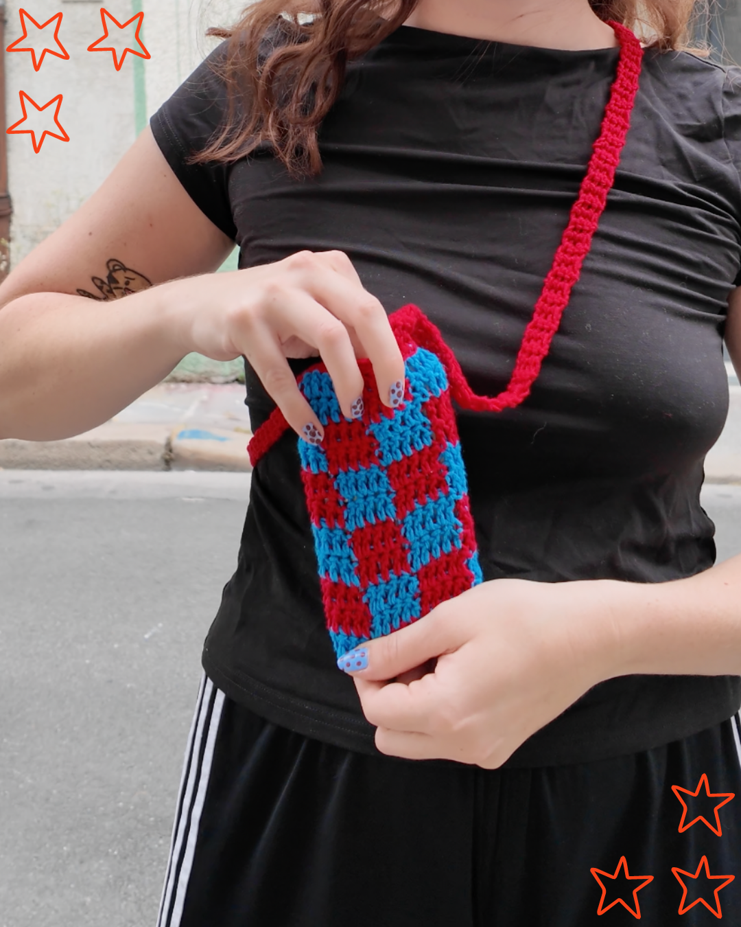 LA POCHETTE VICHY - BLEU ROUGE