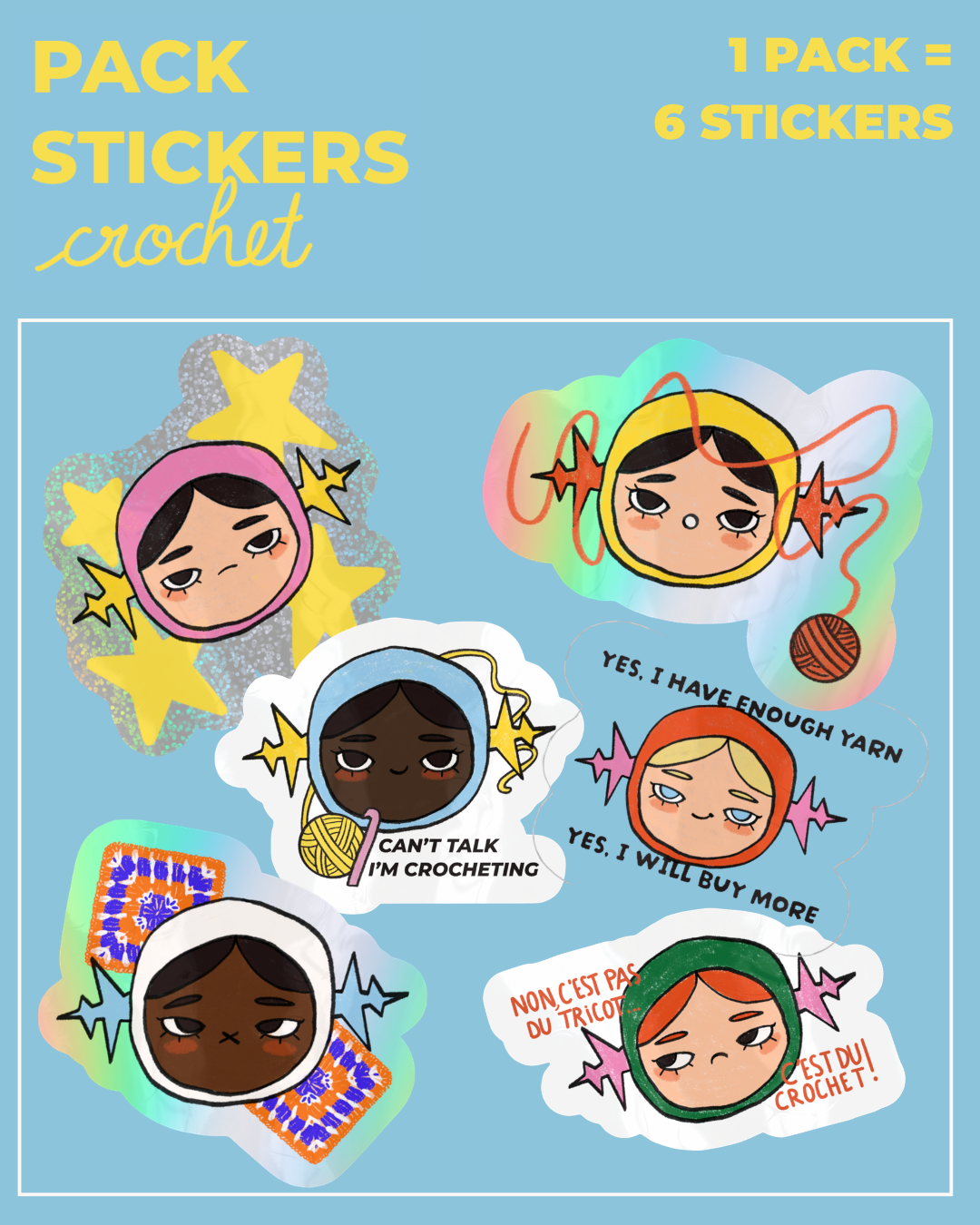 PACK STICKERS - CROCHET