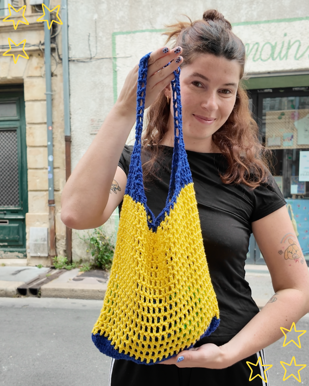 LE SAC DU MARCHÉ - JAUNE BLEU