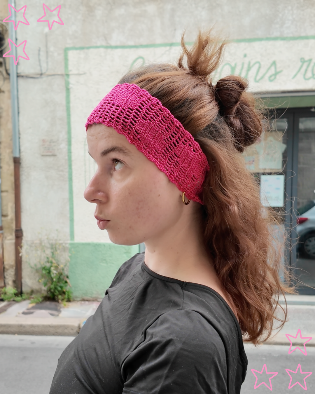 BANDEAU POLKA DOT -  ROSE