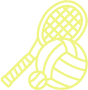 Close-up of a magnifying glass examining a rugby ball.