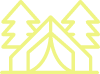 Outline of a Christmas tree with snowflakes or stars around it