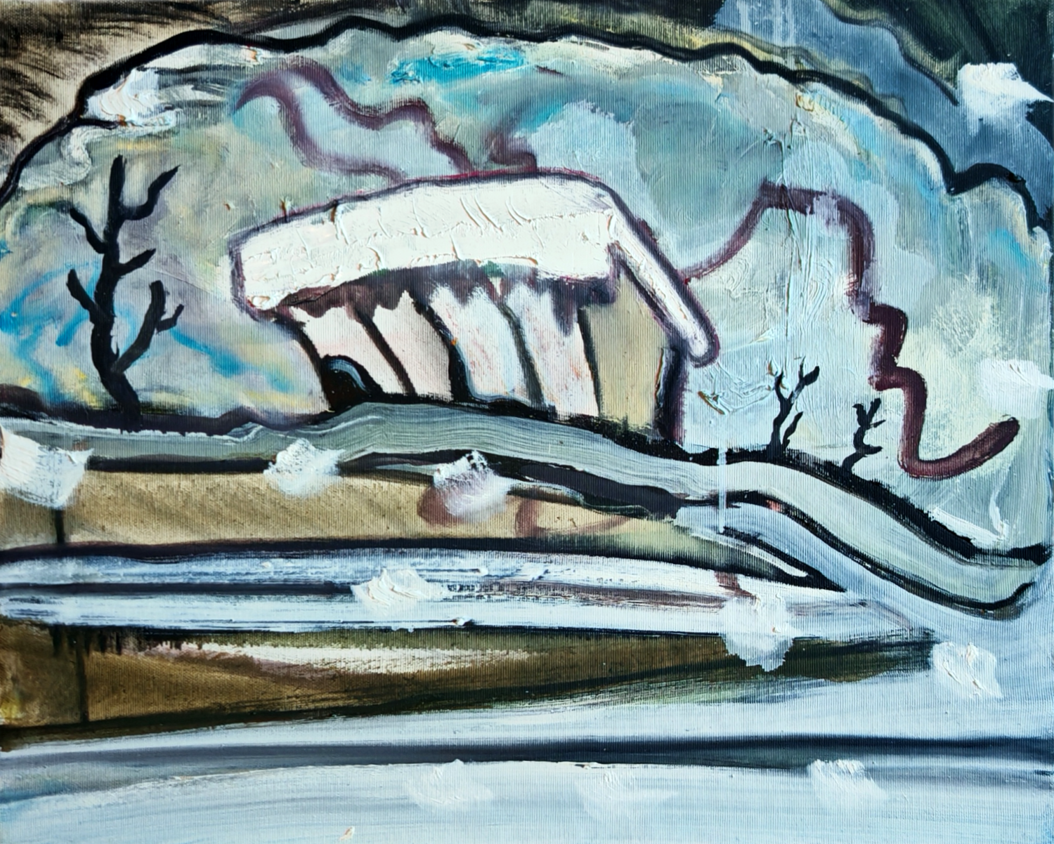 Bertram Schilling: "Hütte", 2004, 40 x 50 cm