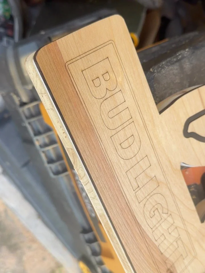 1&rdquo; thick, 30&rdquo; wide trophies, for @ambroshomeandfamily Bud Light sponsored Luta Softball Tournament! Cut on the @avidcnc pro4896, engravings and text cut on our shop built laser. 

#hafaadai #madeinguam #rota #cncrouter #lasercut