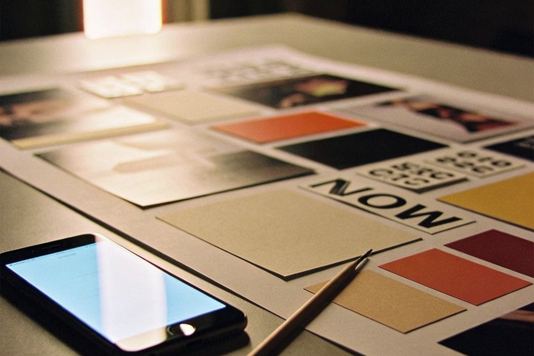 Colourful storyboard for a campaign in close-up