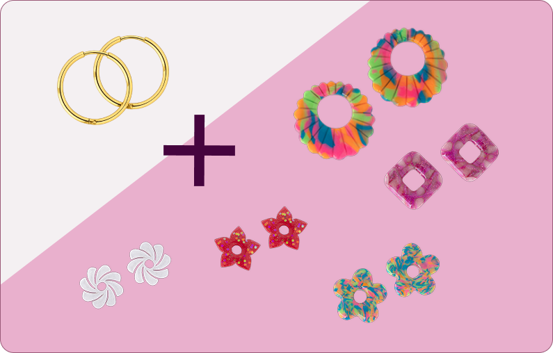 Exemple de système de boucles d’oreilles Mix & Match Atelier Gaméli