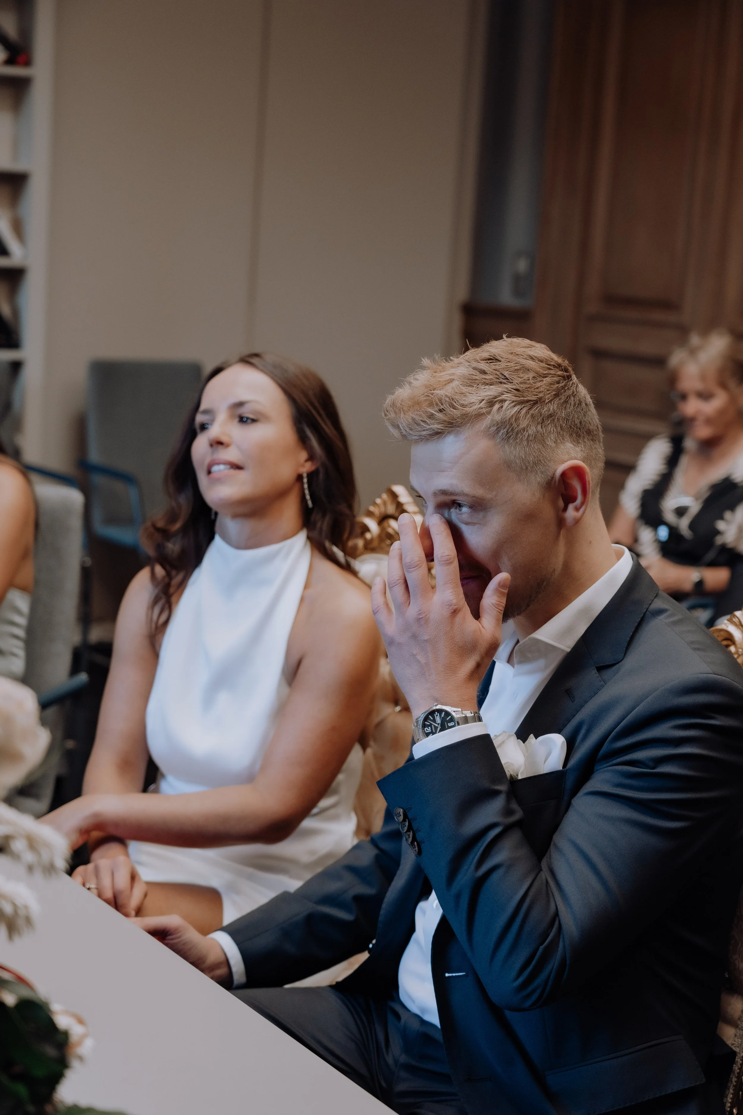 Emotional moment of groom captured by wedding photographer Jessica Di Salvo.