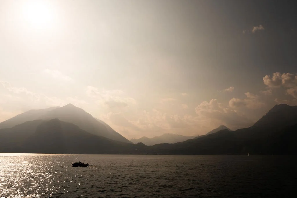 Lake Garda picture with sunset.