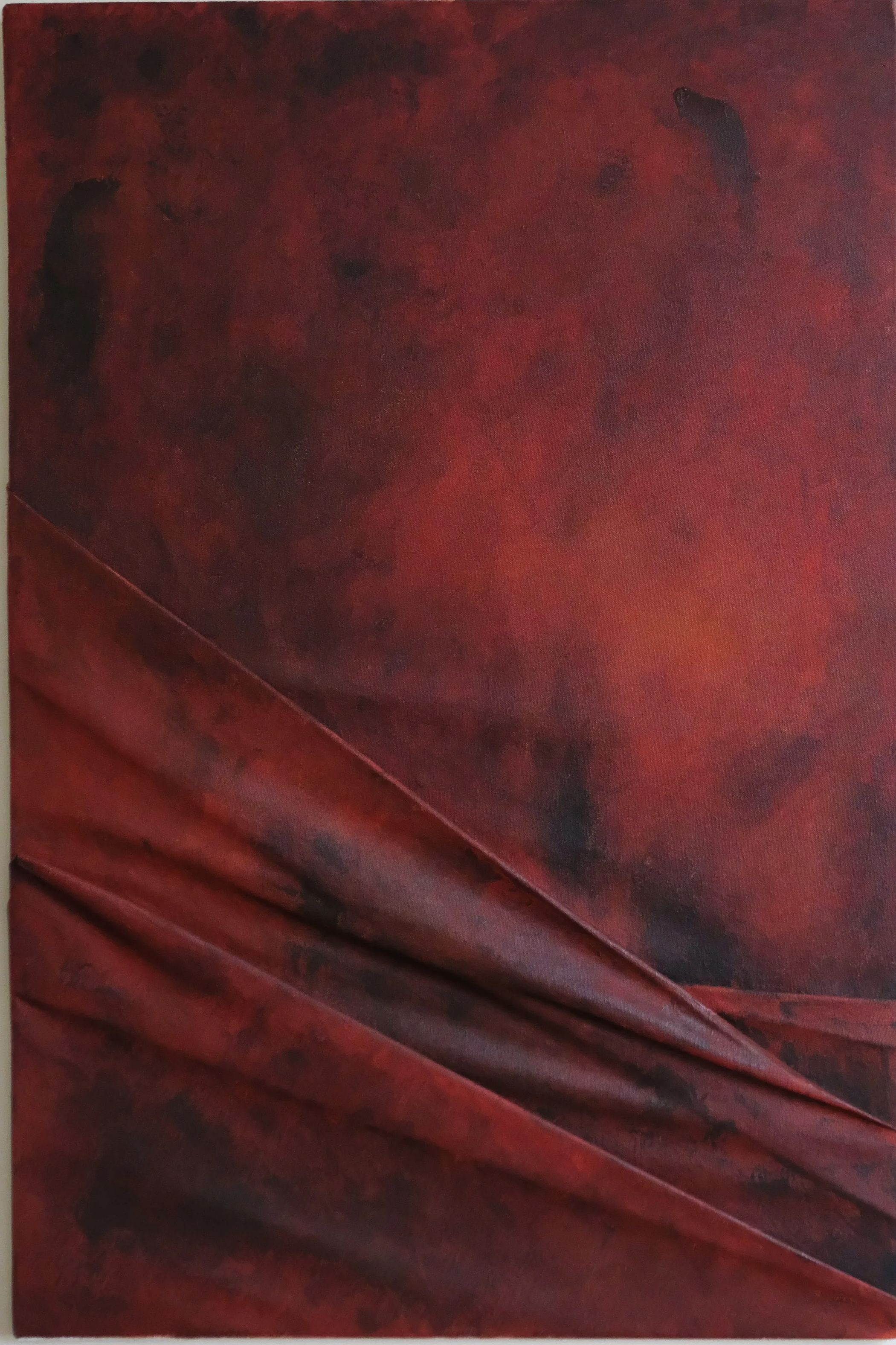 Folded, 2025. Acrylic on custom canvas board, 90cm x 60cm. Private commission.