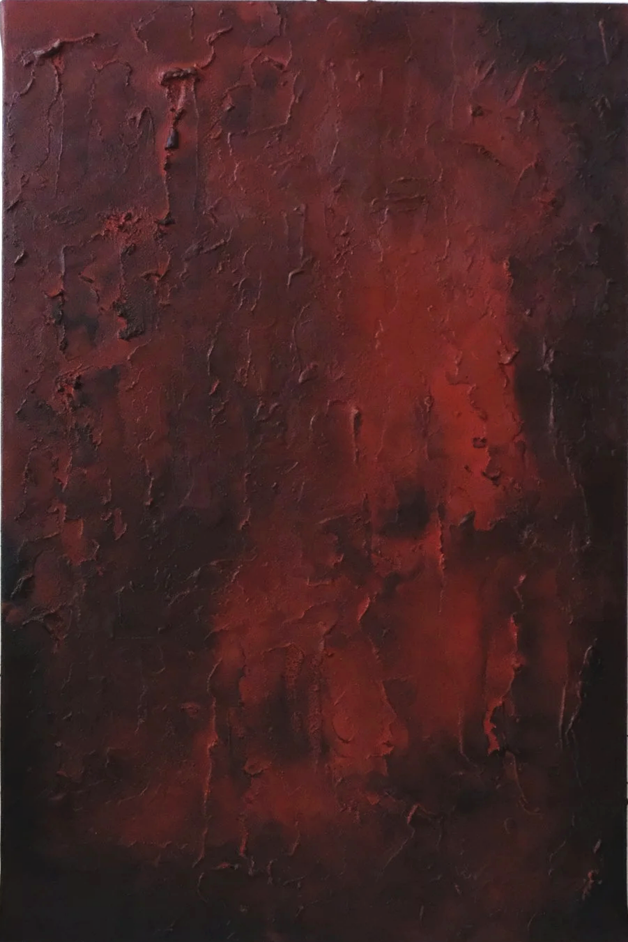 Volcanic, 2026. Oil and mixed media on custom canvas board, 80cm x 53cm. Private commission.