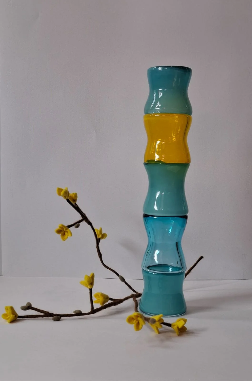 Incalmo Vaas Blauw - Geel