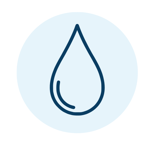 Icône d'une goutte d'eau sur fond bleu clair