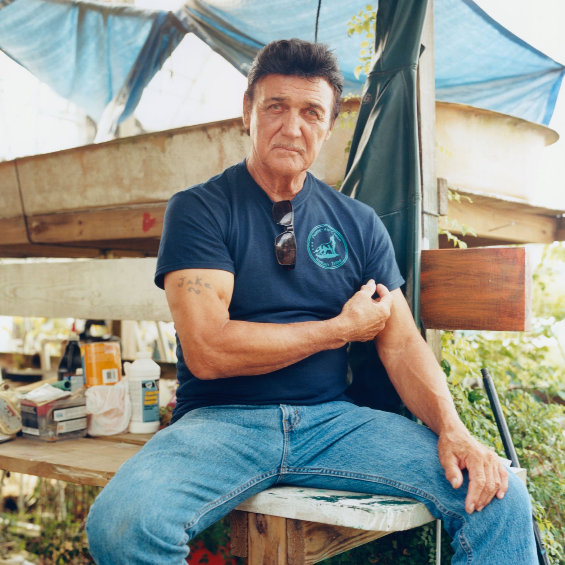 Jake Billiot, age 74, is a member of the Pointe-au-Chien Indian Tribe in Louisiana. He is a retired shrimp boat captain and bought his first boat at the age of 12.  Today, he sits on the tribal council and advocates to maintain and preserve the land 