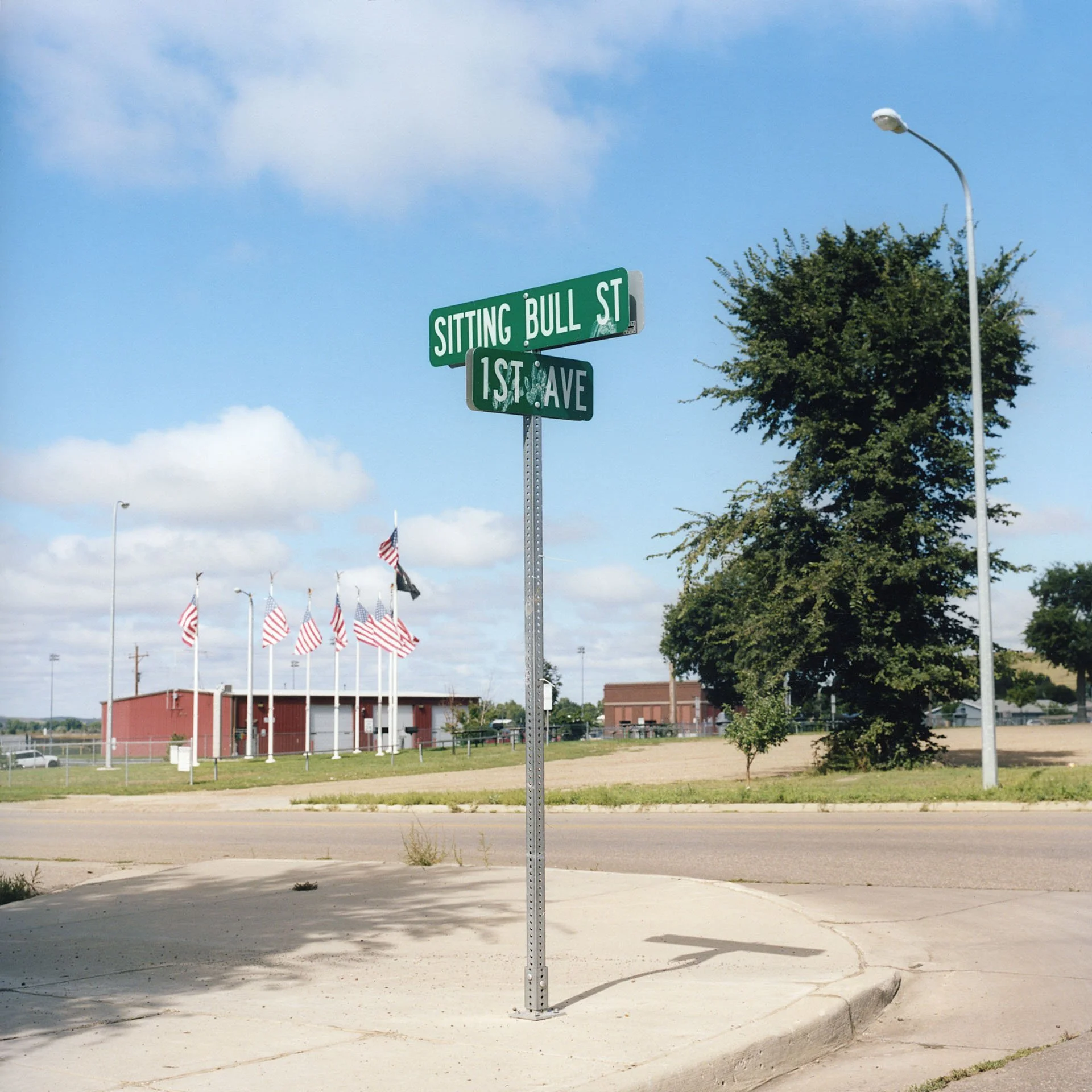Fort Yates, once a U.S. Army post, is now the tribal headquarters for Standing Rock Sioux Tribe.  The main street in Fort Yates is named after Sitting Bull, a respected chief and holy man of the Hunkpapa band of the Lakota people.