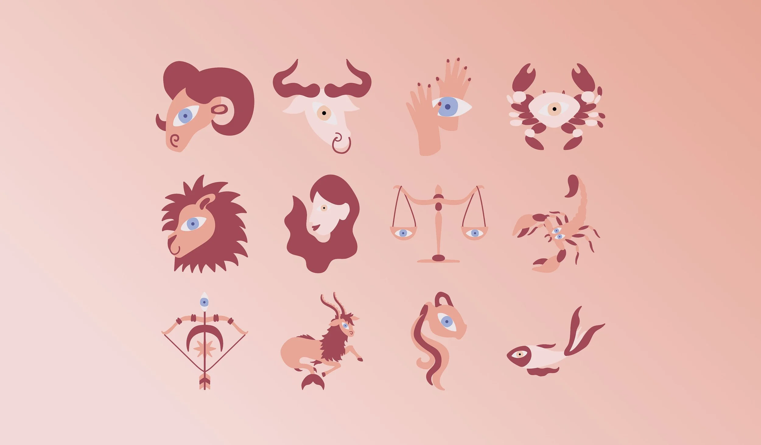 astro-beaute astrologie illustrations graphisme